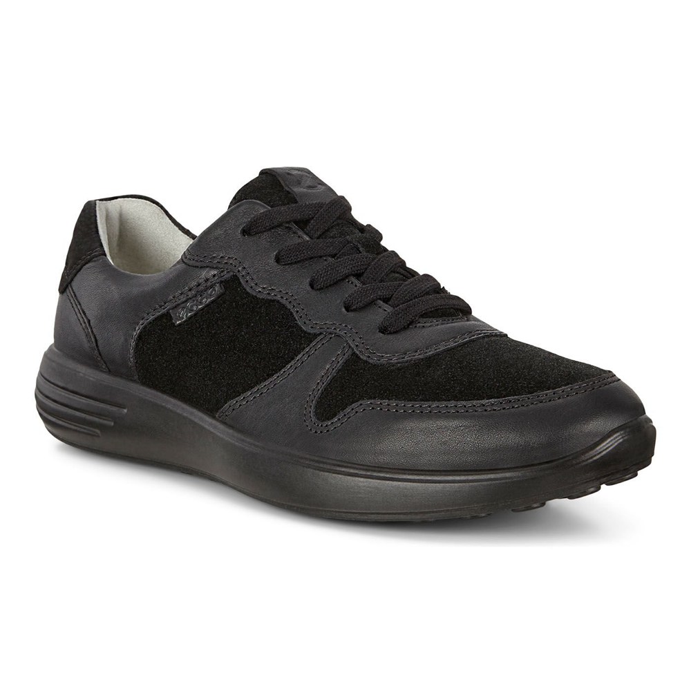 Mens Sneakers - ECCO Soft 7 Runners - Black - 8346DVHYP